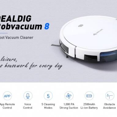€134 with coupon for DEALDIG Robvacuum 8 Smart Robot Vacuum Cleaner Global Version from GEARVITA