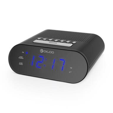 €6 with coupon for DIGOO DG-FR200 Smart LED Digital Display Alarm Clock with FM Radio Adjustable Volume Dual Daily Alarms from BANGGOOD