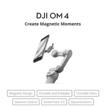 €106 with coupon for DJI OM 4 OSMO Mobile 4 Gimbal Foldable Handheld Magnetic Smartphone Stabilizer for Youtube Tiktok Vlog Video Recording from BANGGOOD