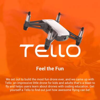 $119 with coupon for DJI Ryze Tello RC Drone HD 5MP WiFi FPV – WHITE EU PLUG 3 BATTERIES from GearBest