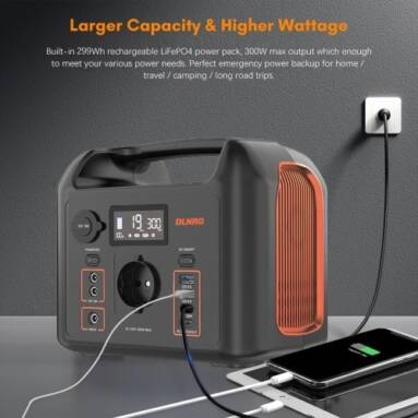 €110 with coupon for DLNRG PD320 Portable Power Station from EU Germany warehouse TOMTOP