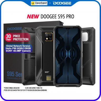 449 $ med kupong för DOOGEE S95 Pro Helio P90 Octa Core 8GB 128 GB Modular Robust mobiltelefon 6.3 tums skärm 5150mAh från GEARBEST