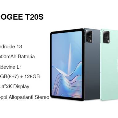 €164 with coupon for DOOGEE T20S Tablet 8GB RAM+7GB Extended RAM 128GB ROM from EU CZ warehouse BANGGOOD