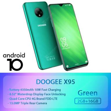 €48 with coupon for DOOGEE X95 Global Version 6.52 inch Android 10 4350mAh Face Unlock 13MP Triple Rear Camera 2GB 16GB MT6737V 4G Smartphone – Black EU Version from BANGGOOD