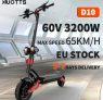 €1218 with coupon for DUOTTS D10 1600W*2 60V 20.8Ah Dual Motor 10in Folding Electric Scooter Oil Brake 60-80KM Range E-Scooter from EU CZ warehouse BANGGOOD