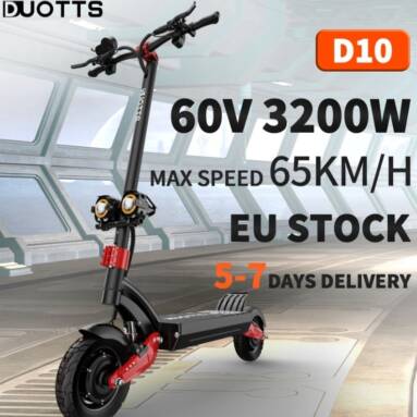 €956 with coupon for DUOTTS D10 1600W*2 60V 20.8Ah Dual Motor 10in Folding Electric Scooter Oil Brake 60-80KM Range E-Scooter from EU CZ warehouse BANGGOOD