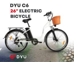 €612 with coupon for DYU C6 36V 12.5AH 300W 26inch Electric Bicycle 25KM/H Top Speed 40KM Max Mileage 120KG Payload Electric Bike E-Bike from EU warehouse BANGGOOD