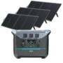 DaranEner NEO2000 2000W 2073.6Wh LiFePO4 Battery Portable Power Station with 3Pcs SP200 200W ETFE Solar Panel