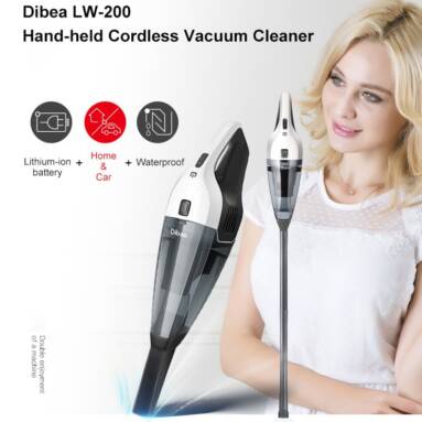 €54 with coupon for Dibea LW-200 Hand-held Cordless Vacuum Cleaner Powerful Portable Pet Hair Dust Busters for Home and Car Cleaning – 100~240V from BANGGOOD