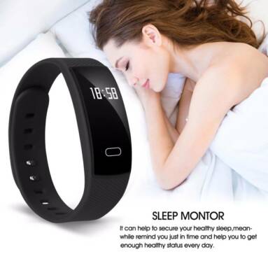 $12 with coupon for Diggro QS80 Heart Rate Smart Wristband Sleep Monitor Call Reminder Steps Counting Blood Pressure Monitor – BLACK from GearBest
