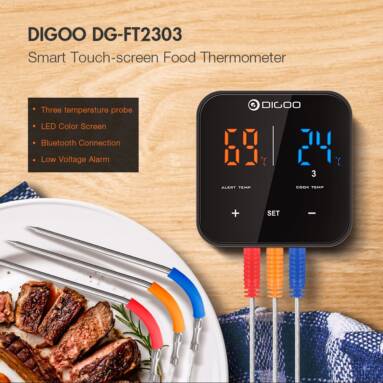 €16 with coupon for Digoo DG FT2303 Three Channels Smart Bluetoorh BBQ Thermometer Kitchen Cooking Thermometer from BANGGOOD
