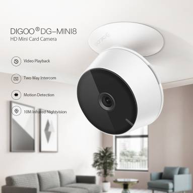 €11 with coupon for Digoo DG-Mini8 HD 2.4G 720P 1080P Wireless WIFI Indoor Security Ip Camera Night Vision Moving Detection Two-Way Audio Webcam Baby Monitor – 1080P from BANGGOOD