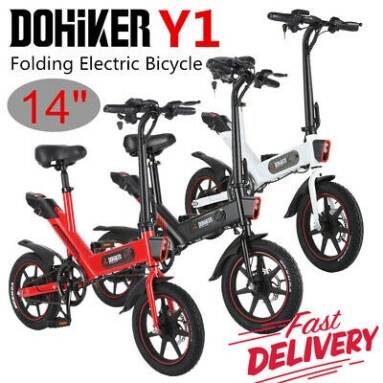 €547 with coupon for Dohiker Y1 350W Foldable Electric Bicycle City E-bike 14 Inch 60km from EU warehouse BUYBESTGEAR