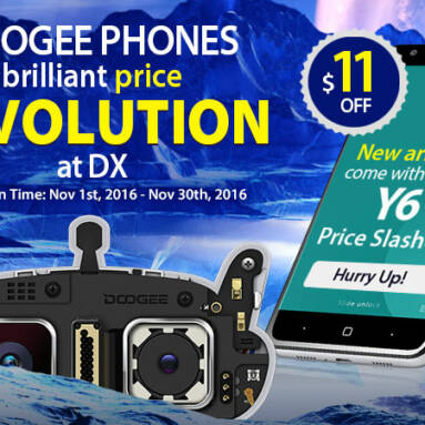 Extra $11 OFF on Doogee New Arrival Y6 Phones + Win 100% Price Refund from DealExtreme