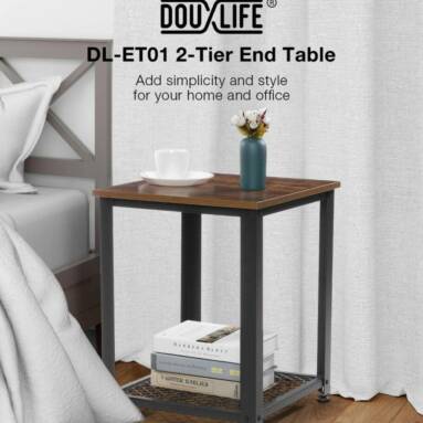 €20 with coupon for Douxlife® DL-ET01 2 Layers End Side Table Square Desk from EU CZ warehouse BANGGOOD