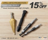 15% OFF for Drill Bits Promotion from BANGGOOD TECHNOLOGY CO., LIMITED