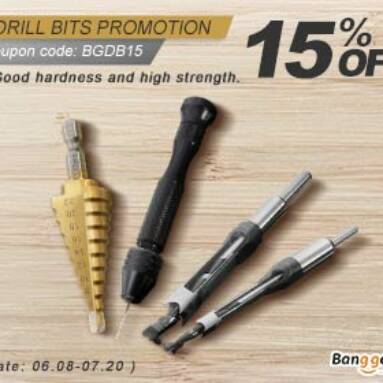 15% OFF for Drill Bits Promotion from BANGGOOD TECHNOLOGY CO., LIMITED