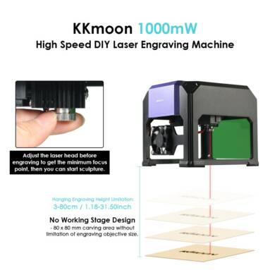 $30 OFF KKmoon AC100-240V 1000mW Laser Engraving Machine,free shipping $69.99(Code:CPE2565) from TOMTOP Technology Co., Ltd