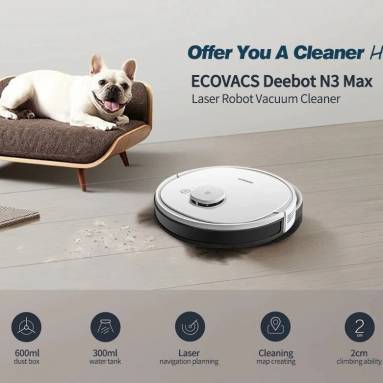 €253 with coupon for ECOVACS Deebot N3 Max Laser Navigation Robot Vacuum Cleaner (EU Version) from EU warehouse GEEKMAXI