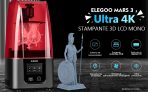 €255 with coupon for ELEGOO® Mars 3 ULTRA 4K Mono LCD 3D Printer with 89.6mm*143.36mm*175mm Print Size from EU CZ ES warehouse BANGGOOD