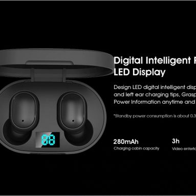 6 € med kupon til ELEPHONE ELEPODS 1 TWS LED Display bluetooth 5.0 Hovedtelefonknap Stemmestyring Stereo In-ear headset til Samsung Xiaomi Huawei fra BANGGOOD
