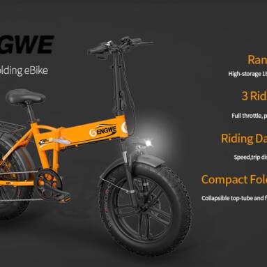 $899 with coupon for ENGWE EP-2 Upgraded Version 500W Folding Fat Tire Electric Bike with 48V 12.5Ah Lithium-ion Battery – Black from GEARBEST