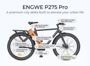 €1749 with coupon for ENGWE P275 Pro City Electric Bike from EU warehouse GEEKBUYING