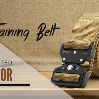 $5 with coupon for ENNIU Male Outdoor Training Belt with Cobra Buckle – BLACK from GearBest