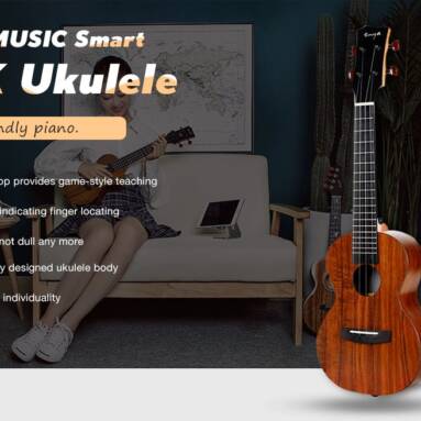 €109 with coupon for ENYAMUSIC U1K APP LED Bluetooth USB Smart 23 inch Ukulele Full Board from GEARBEST
