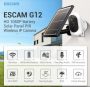 ESCAM G12 1080P Full HD Luar Ruangan Baterai Isi Ulang Panel Surya PIR Alarm Kamera WiFi