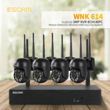 €143 with coupon for ESCAM WNK614 8CH 3MP Wireless Dome Camera CCTV Security System from EU PL warehouse BANGGOOD