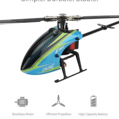 €125 with coupon for Eachine E160 V2 6CH Dual Brushless 3D6G System Flybarless RC Helicopter BNF Compatible with FUTABA’ S-FHSS – BNF(4 Batteries) from BANGGOOD