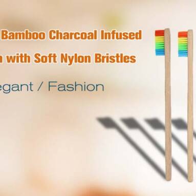 $0.39 with coupon for Eco-Friendly Bamboo Charcoal Infused Toothbrush with Soft Nylon Bristles from GearBest