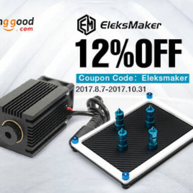 12% OFF Electronics Promotion for EleksMaker Brand   from BANGGOOD TECHNOLOGY CO., LIMITED
