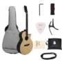 Enya EA-X2C Pro 41 Inch Pro Spruce Veneer Sharp-Angle Acoustic Guitar with Guitar Bag
