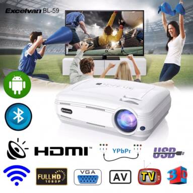 €107 with coupon for Excelvan BL – 59 HD Multimedia Projector – WHITE EU- EU warehouse from GearBest