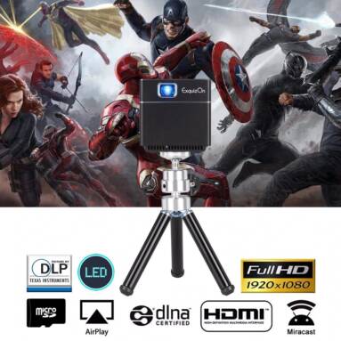 $199 with coupon for Exquizon S6 Mini Cube DLP Pocket Projector – BLACK EU PLUG from GearBest