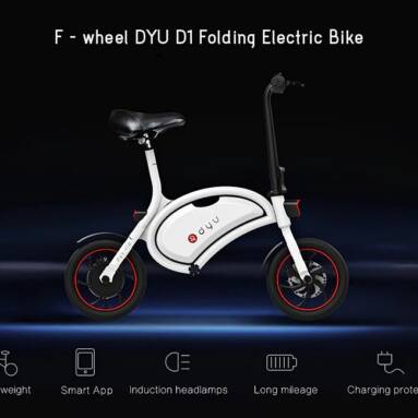 $399 with coupon for F – wheel D1 DYU Electric Bike WHITE from GearBest