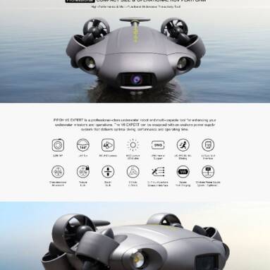 €2695 with coupon for FIFISH V6E M100A w/ Robotic Arm Underwater Drone VR Real-Time Tracking Productivity Tool 4K UHD Camera 100m Depth Rating 4 Hours Working Time – Standard Version+Robotic Arm+Hardcase from EU CZ / USA warehouse BANGGOOD