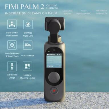 €149 with coupon for FIMI PALM 2 FPV Gimbal Camera Upgraded 4K 100Mbps WiFi Stabilizer 308 min Battery Life Noise Reduction MIC Face Detection Smart Track from EU ES CZ warehouse BANGGOOD