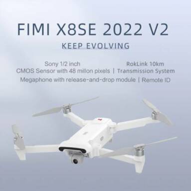 €499 with coupon for FIMI X8 SE 2022 V2 10KM FPV With 3-axis Gimbal 4K Camera HDR Video GPS 35mins Flight Time RC Quadcopter RTF with Airthrow Megaphone Module – With Megaphone from BANGGOOD