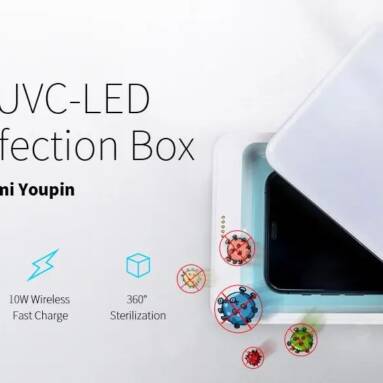 $28 with coupon for FIVE UVC-LED Sterilizer Tray Box Multifunction Disinfection Cartridge Boxes 10W Wireless Fast Charger from Xiaomi Youpin from GEARBEST