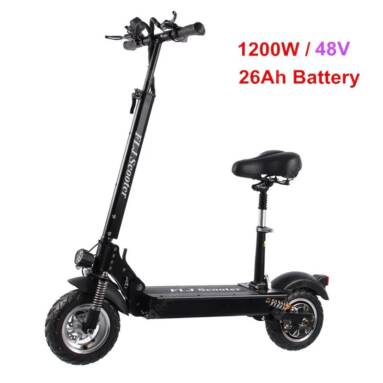 €817 with coupon for FLJ C11 1200W 10inch wheel Electric Scooter with seat electric bike hoverboard e scooter for adult – 26Ah battery with seat EU Germany WAREHOUSE from GEARBEST
