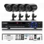 FLOUREON P4-E4004H-US DVR and IR-CUT Camera Security Kit  -  BLACK 