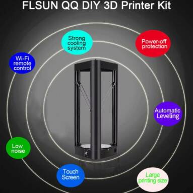 $479 with coupon for FLSUN QQ Wi-Fi Remote Control DIY 3D Printer Kit – BLACK EU PLUG from GearBest