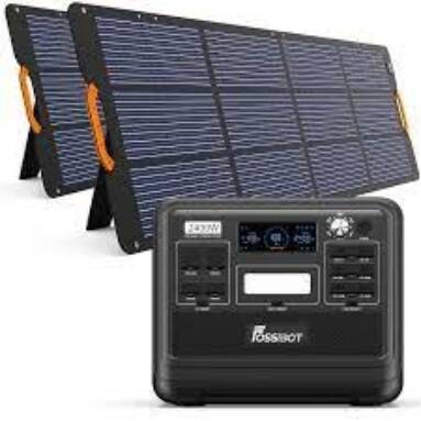 €1347 with coupon for FOSSiBOT F2400 Portable Power Station + 2 x FOSSiBOT SP200 18V 200W Foldable Solar Panel from EU warehouse GEEKBUYING