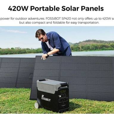 €499 with coupon for FOSSiBOT SP420 420W Portable Fordable Solar Panel from EU warehouse GEEKBUYING