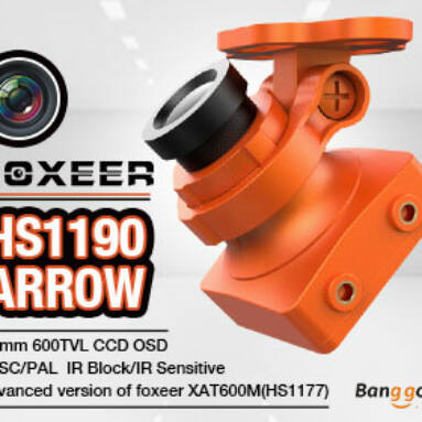 20% OFF for Foxeer HS1190 Arrow 2.8mm 600TVL CCD OSD NTSC/PAL IR Block/IR Sensitive Mini FPV Camera w/ Bracket from BANGGOOD TECHNOLOGY CO., LIMITED