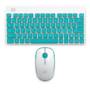 FUDE 1500 Wireless Keyboard Mouse Combo with Ergonomic Design  -  BLUE 