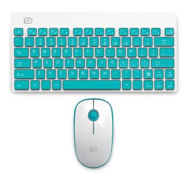 $13 with coupon for FUDE 1500 Wireless Keyboard Mouse Combo with Ergonomic Design  –  BLUE  from GearBest